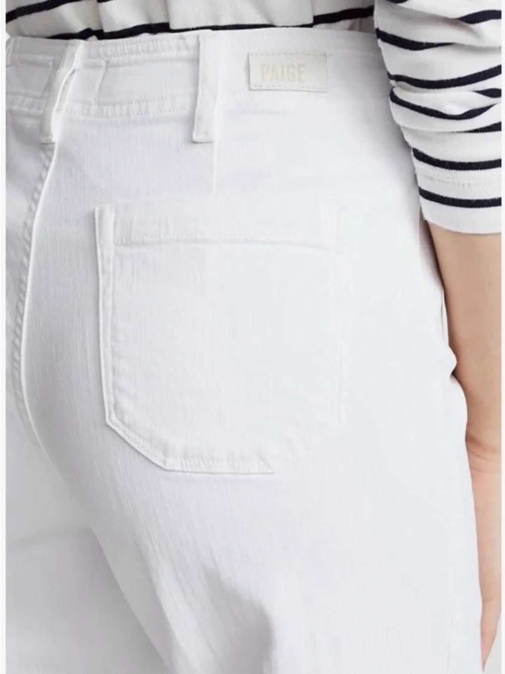 PAIGE Nellie White Wide Leg Crop Jeans Anthropologie Women’s Size 28